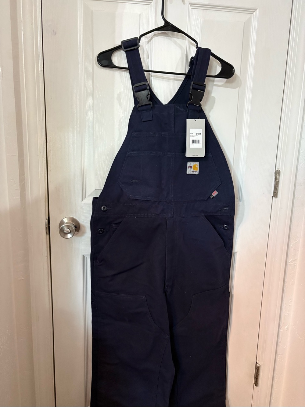 Carhartt FR Flame Resistant Duck Bib Overalls, Navy, OR1627-FRM Mens